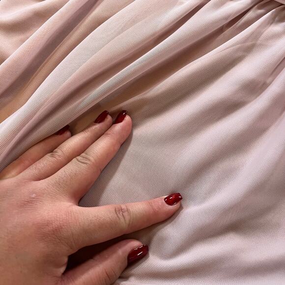 Azazie Pink Melanie Empire Formal Bridesmaid Maxi Floor Length Dress Wmns 12 - Picture 13 of 16